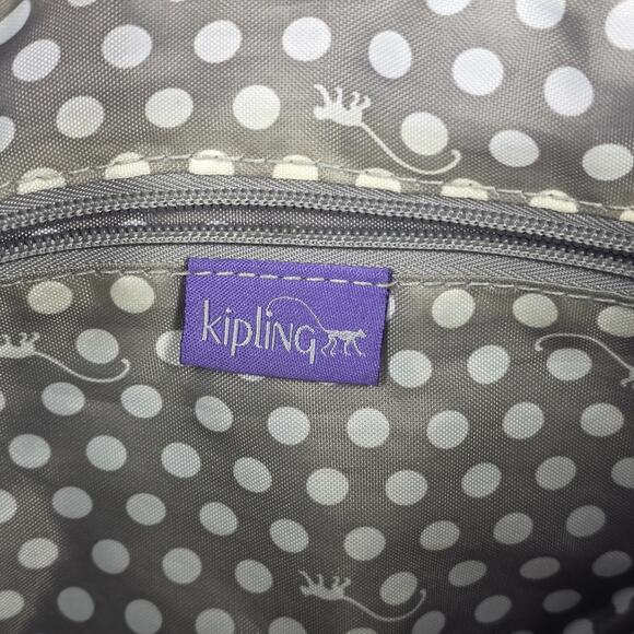 KIPLING ALVAR CROSSBODY BAG – PURPLE NYLON – LIGHTWEIGHT – MULTI-ZIP FRONT - Picture 7 of 14